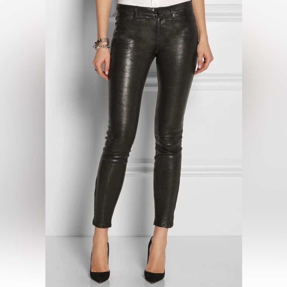J Brand Genuine Lamb Leather Skinny Pants Sz 23